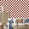 Checkerboard wallpaper red and white, red background 50x1000