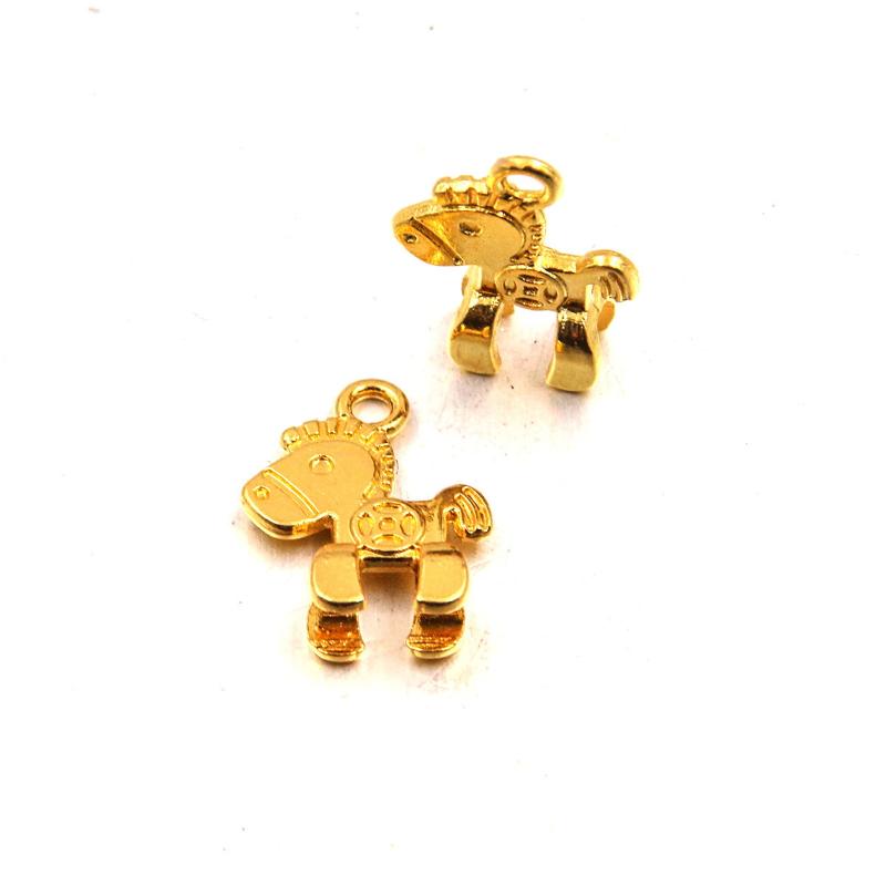 20Pcs 3 Color 11X15Mm New Product Alloy Double Sided 3D Pony Charms For Jewelry Making Diy Handmade Small Animal Pendant