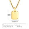 Engrave Square Necklace Personalized Tag ID Pendant, Stainless Steel Gold Plated Jewelry for Women Men Girl Christmas Birthday