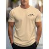 Men's Summer 100 Cotton Fashionable Casual Sports Loose Mountain Pattern Printed Round Neck Short Sleeved T-shirts