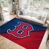 Boston Red Sox Design Crystal Velvet Carpet Cozy Non?Slip Printed Rug For Bedroom Living Room Entrance