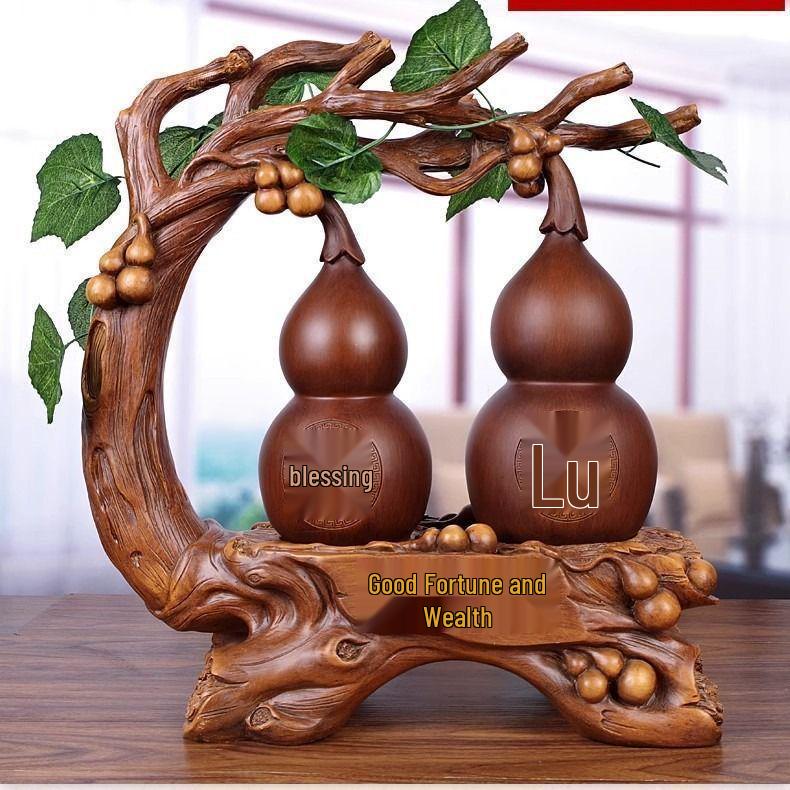 Prosperous Double Fortune Gourd Ornament for Living Room or Entrance Decoration