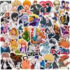 50 Peças Adesivos Chainsaw Man Laptop Capa de Telefone Material de Escritório Caderno Carro Bicicleta Guitarra Decalque de Anime Legal Para Crianças Presente Brinquedo Impermeável