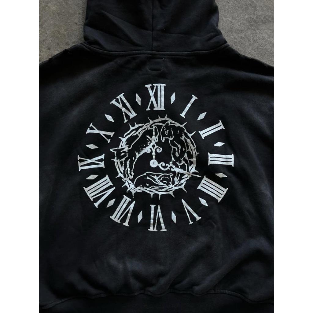 BeatStreet Y2K Gothic Unisex Hoodie Casual Chic Fashion Loose Fit Letter Print Basic Cardigan Sweatshirt Rock Punk Hip Hop Retro Streetwear