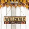 Lightweight Wooden Hanging Sign Pumpkin Sunflower Pattern Door Decor  Home Decoration