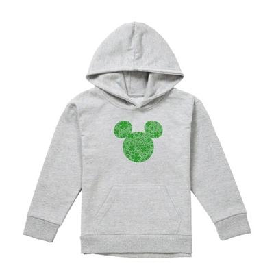 Childrens/Kids Mickey Mouse Shamrock Ears Heather St Patricks Day Hoodie