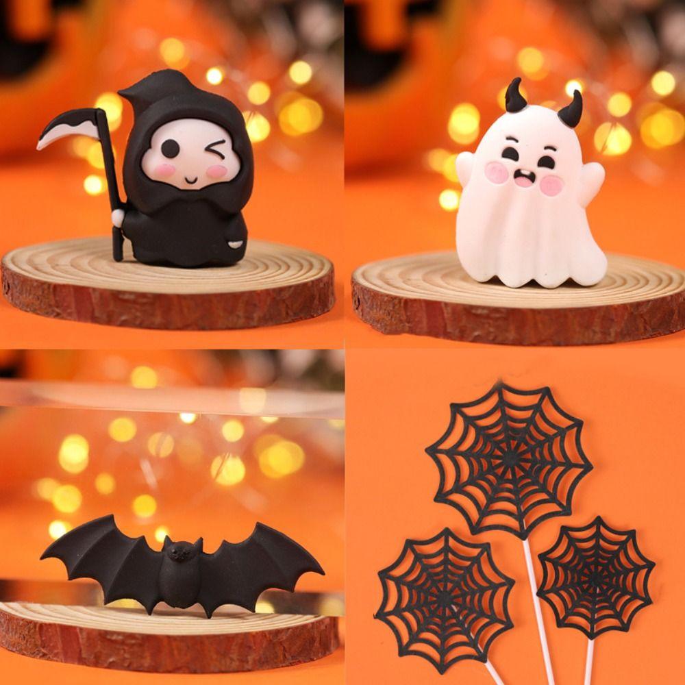 Funny Festival Plugin Pumpkin Ghost Bat Cake Insert Party Supplies Cake Topper  Baking Cake Dessert