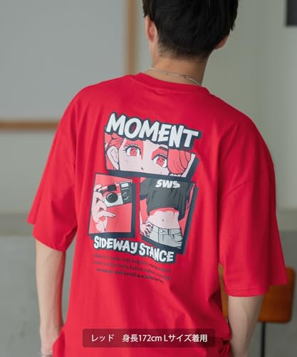 IMPROMES Casual SIDEWAYSTANCE Moment Girl Short Sleeve T-Shirt, Men's, Red