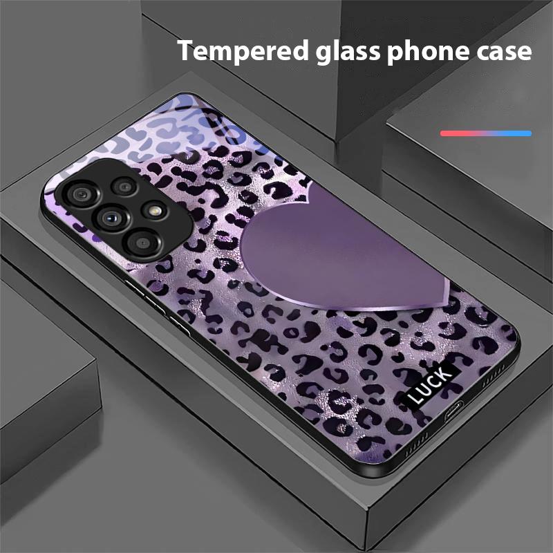 Speckled Love For Samsung Galaxy S10 20 Plus 21 FE 22 23 24 FE 25 Ultra Black Tempered Glass Phone Case Hard Shell