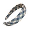 Women Headband Retro Plaid Pattern Thick Sponge Filling Soft Fabric Hair Hoop Fluffy Hairstyle Hair Accessory
