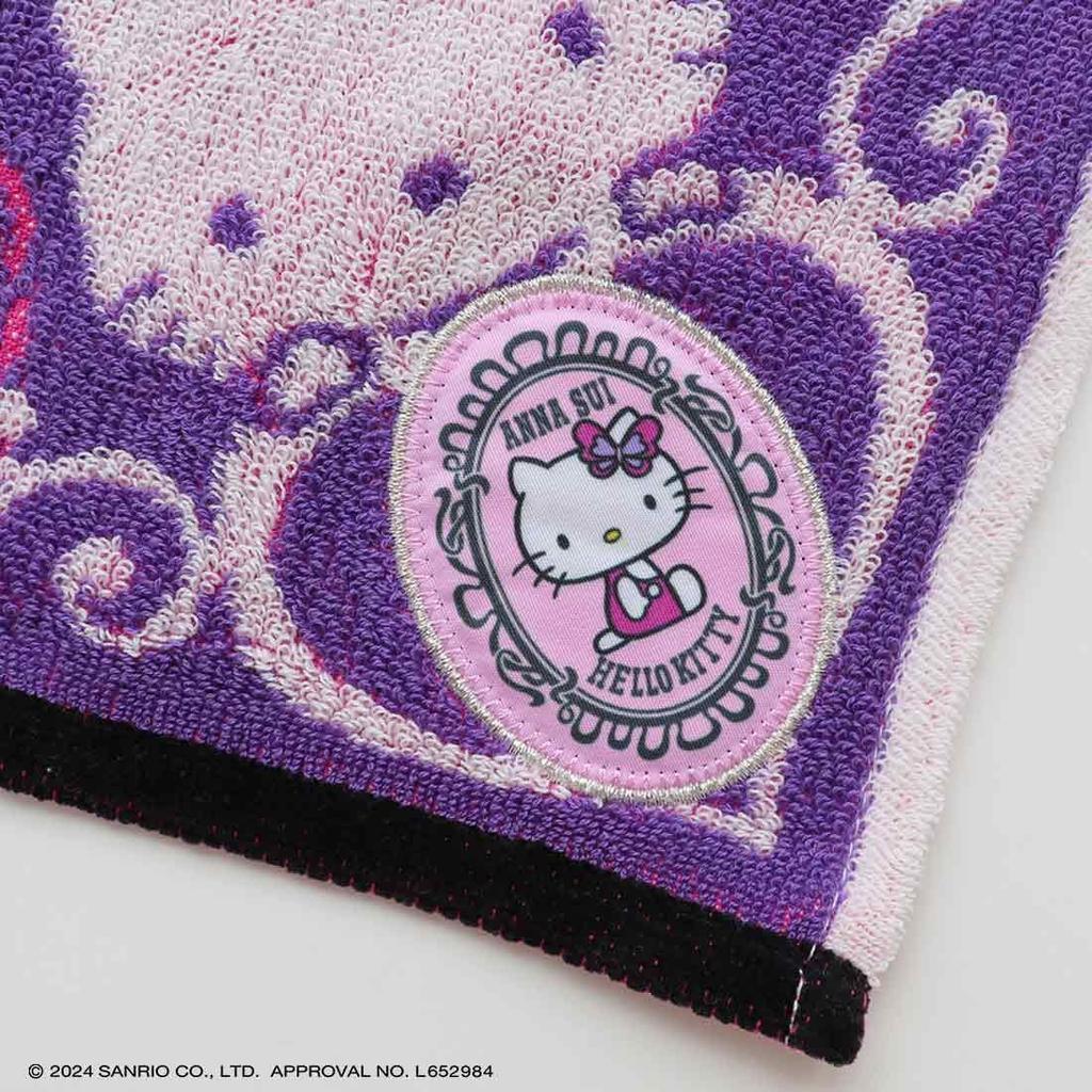 Anna Sui x Hello Kitty HELLO KITTY Large Towel Handkerchief 0001 Kitty Towel Hand Towel 28cm (approx. 28cm) (Purple) Women's Approx. 000765-0001-01