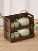 Teacup Storage Rack & Teapot Display Shelf - Desktop Organizer for Tea Ware & Cosmetics