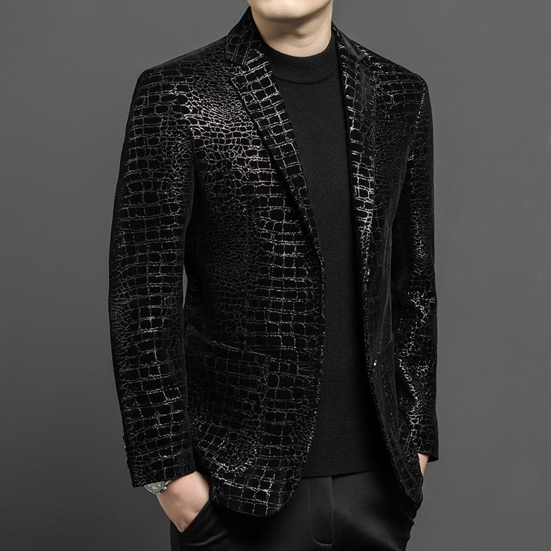 Leather jacket men's suit top layer sheepskin jacket autumn casual leather suit