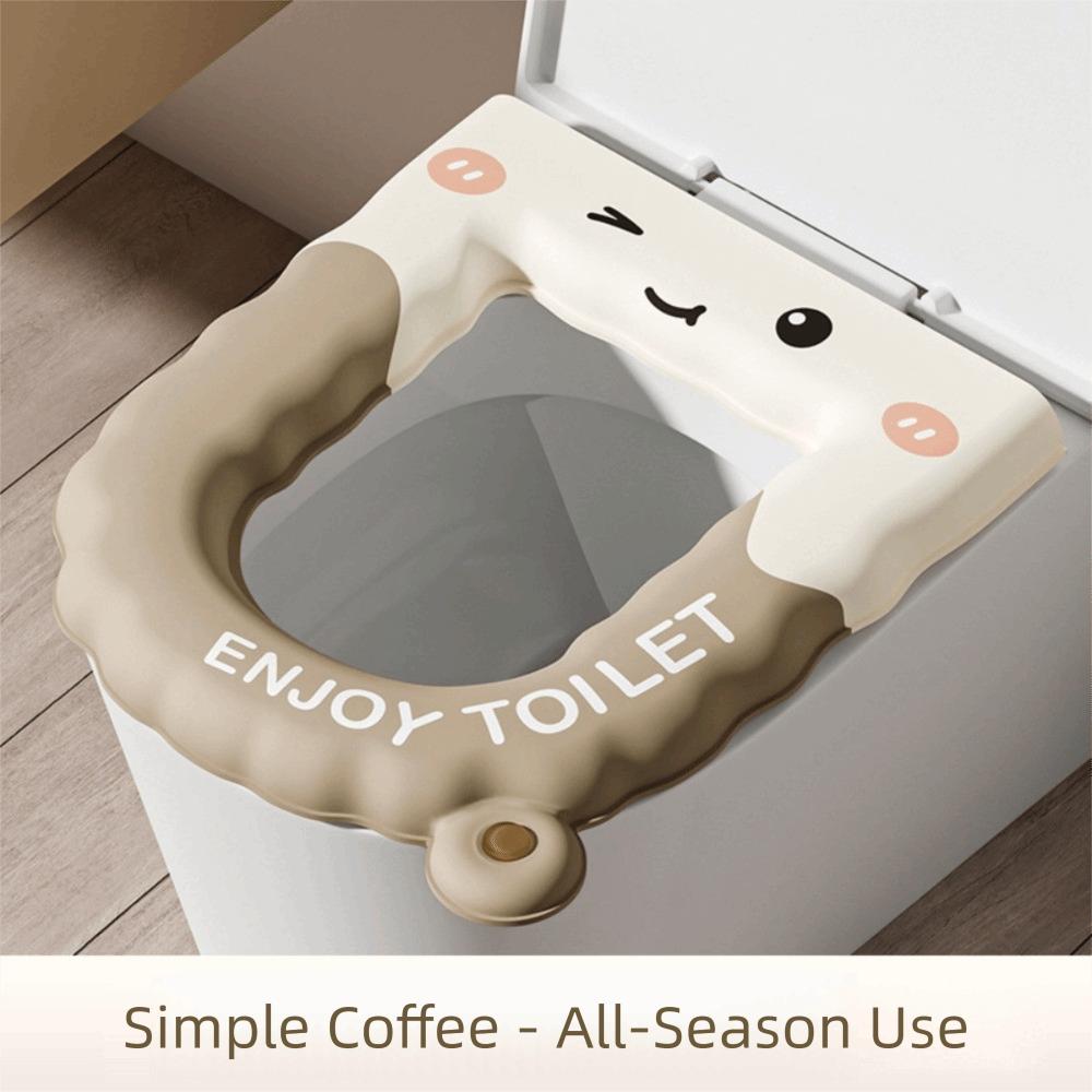 

Коврик для туалета с мультяшным рисунком, многоразовая ручная прокладка для дома, для путешествий, аксессуары для ванной комнаты коричневый