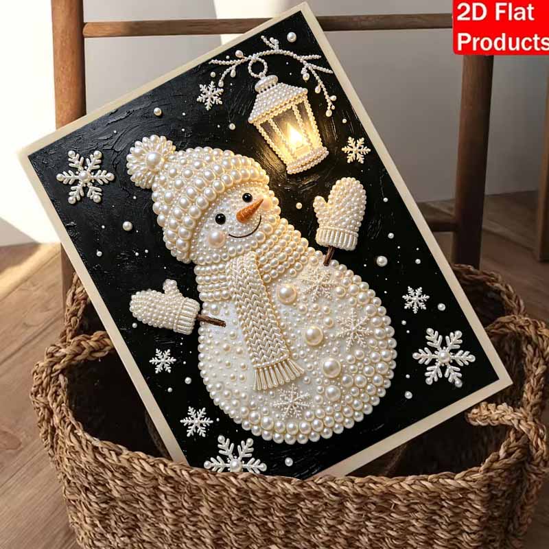 Christmas Pearl Painting Kit Handmade DIY Snowman Lantern Snowflake Home Decoration Painting