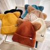 Kawaii for Cat Ears Hats Cute Cap Solid Color Hat Wool Knit Hat Earprotect All-m