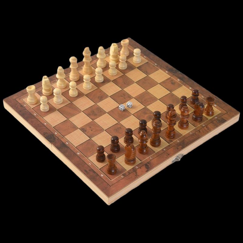 Brangdy 3-in-1 Wooden Folding Chess Set