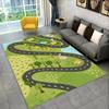Child Playroom Floor Mat Highway City Traffic-Themed Carpet Rug for Kids Large Non-Slip Area Rug Ideal for Bedroom Home Decor