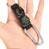 4pcs Three in one outdoor button with compass and thermometer, durable ABS/aluminum material, easy to carry, can be hung on a backpack