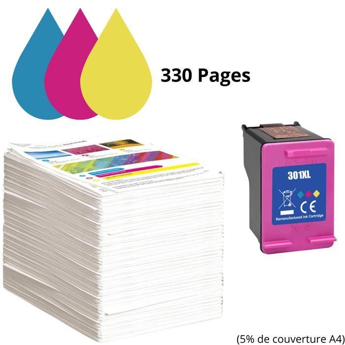 Cartouche d'encre - HP - 301XL - Couleur - Compatible Envy 4500 - XL