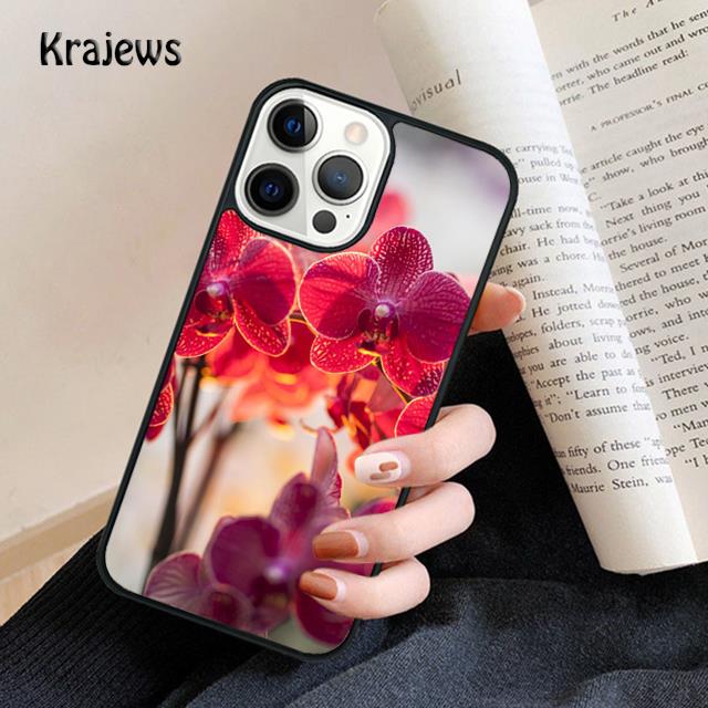 Orchid Flowers Colorful Soft Phone Case For iPhone 17 Air 16 15 14 Max Plus 11 12 13 Pro Max Phone Cover Fundas