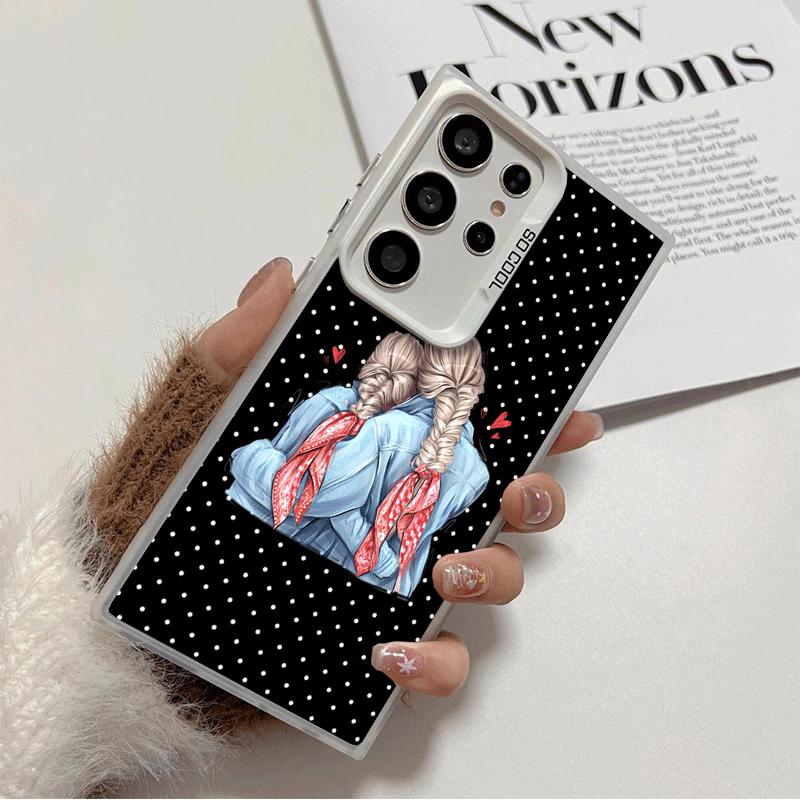Mama Baby Mode Punkt Design Stoßfeste Handyhülle für Samsung Galaxy S26 Edge S25 Ultra S24 FE S23 Plus S21 Hülle Anti-Fall-Schutz