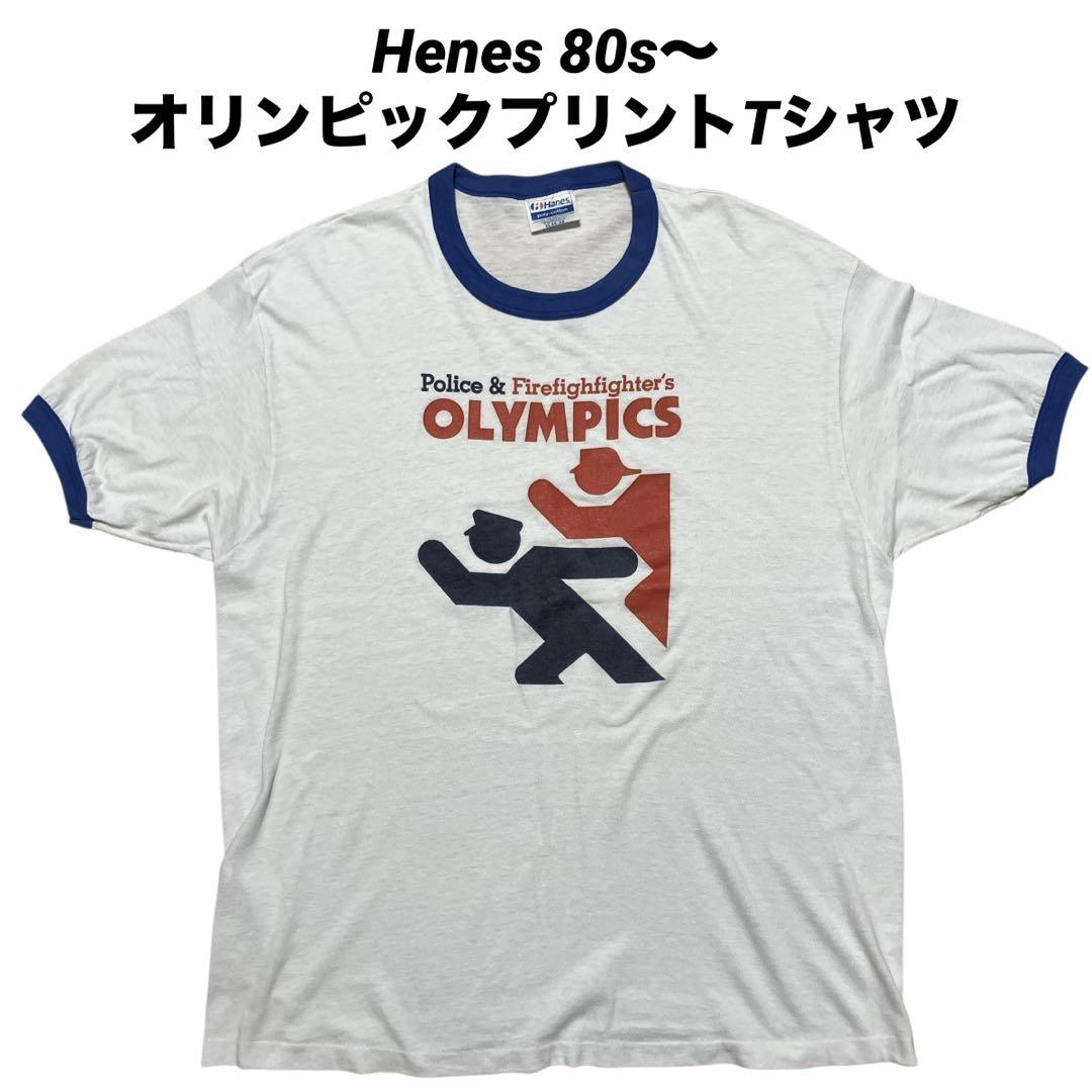

[Б/У] Винтажная футболка Hanes с олимпийским принтом, 80-е