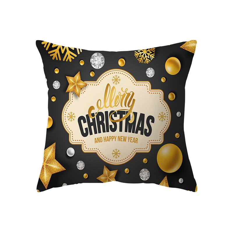 Christmas Theme Decorative Printing Pattern Cushion Cover Home Living Room Sofa Decoration Square Pillow Pillow Cover
