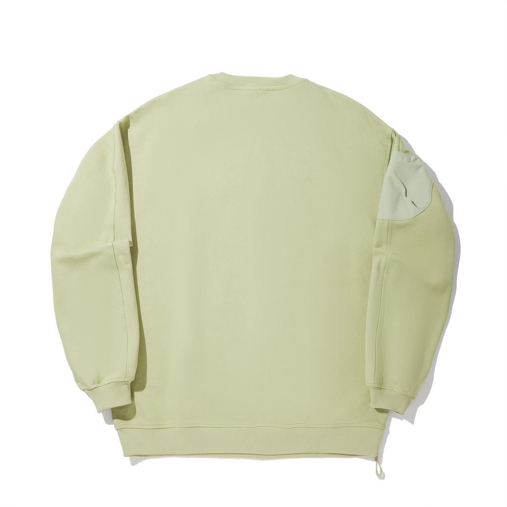 Li Ning Trendy Sports Series Solid Color Round Neck Comfortable Breathable Versatile Loose Sweatshirt Men sweatshirt Grass-Green AWDV687-3