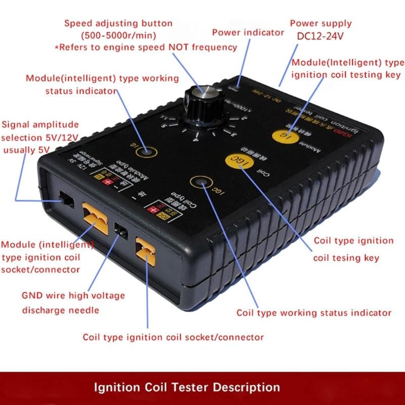 Professional Automotive Ignition Coil Tester with 98% Accuracy for Rapid Diagnosis of Gas and Natural Gas Vehicles Featu