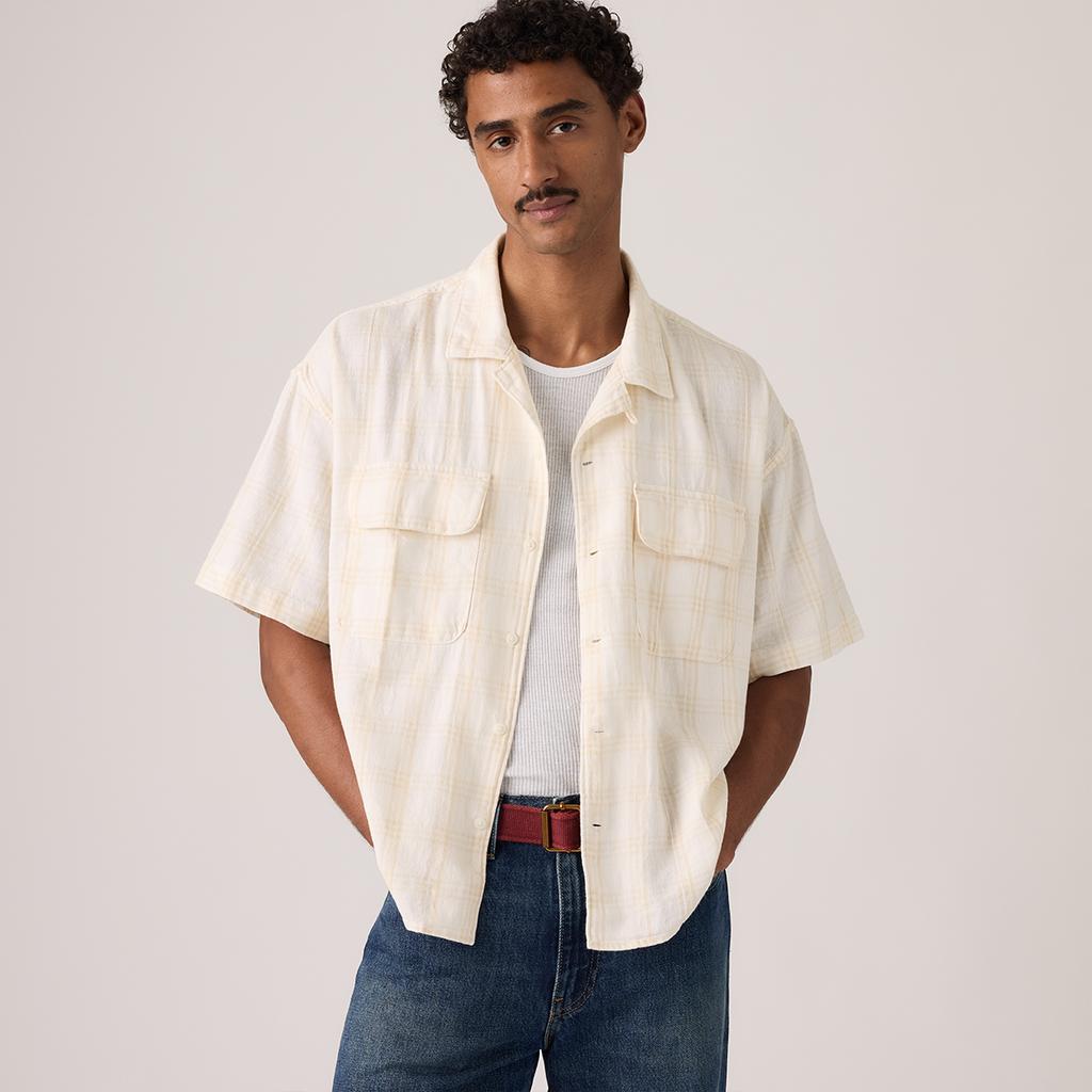 Levis Loose Comfortable Soft Breathable Checkered Short Sleeve Shirt Men shirts 008F6-0000