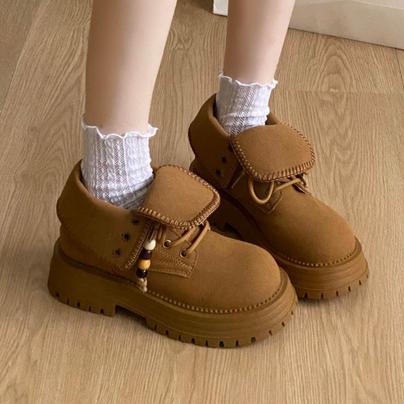 Women Flats Paltform Ankle Boots Beaded Casual Sport Shoes 2025 Trend New Winter Sneakers Woman Snow Boots Botas Mujer