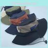 Color Hat Blocked Nylon Wide Brim Fisherman Sunscreen Hat For Casual Wear Summer