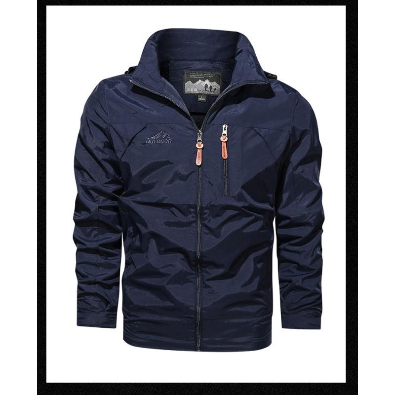 Autumn and Winter New Men's Fashion Jacket Hooded Windbreaker Outdoor Casual Jacket Coat