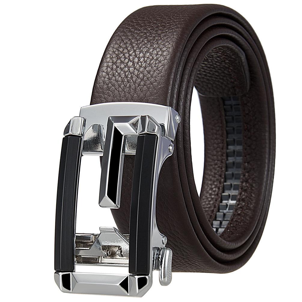 1 ceinture creuse décontractée pour homme, ceinture en cuir de vachette de première couche, ceinture automatique Ly36-305115-5