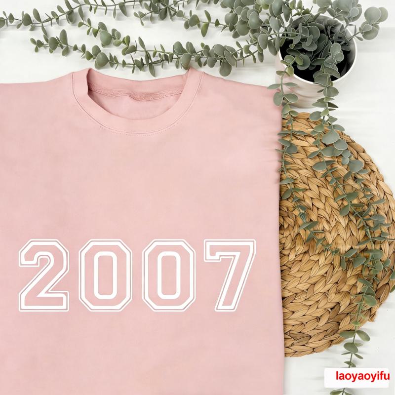Retro Year Birthday Jumper Personalised Gift for Her Simple Figure Printed Tshirt Tops Tee Shirt Short Customized Unisexy Colors