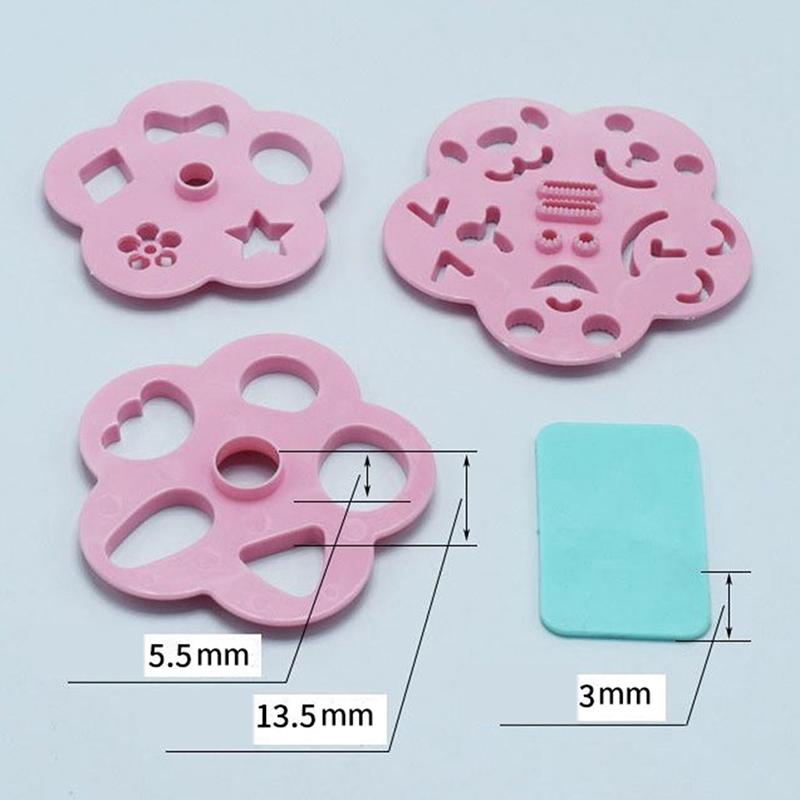 2/3/4 stuks Cartoon Gezichtsuitdrukking Vorm Rijstbal Vorm Doe-het-zelf Embossing Tool