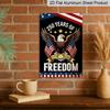 2D Flat, 1pc "250 Years of Freedom 1776-2026" Aluminium Sign - 8"x12" Patriotic Bald Eagle & USA Flag Decor, Perfect for America 250th Anniversary
