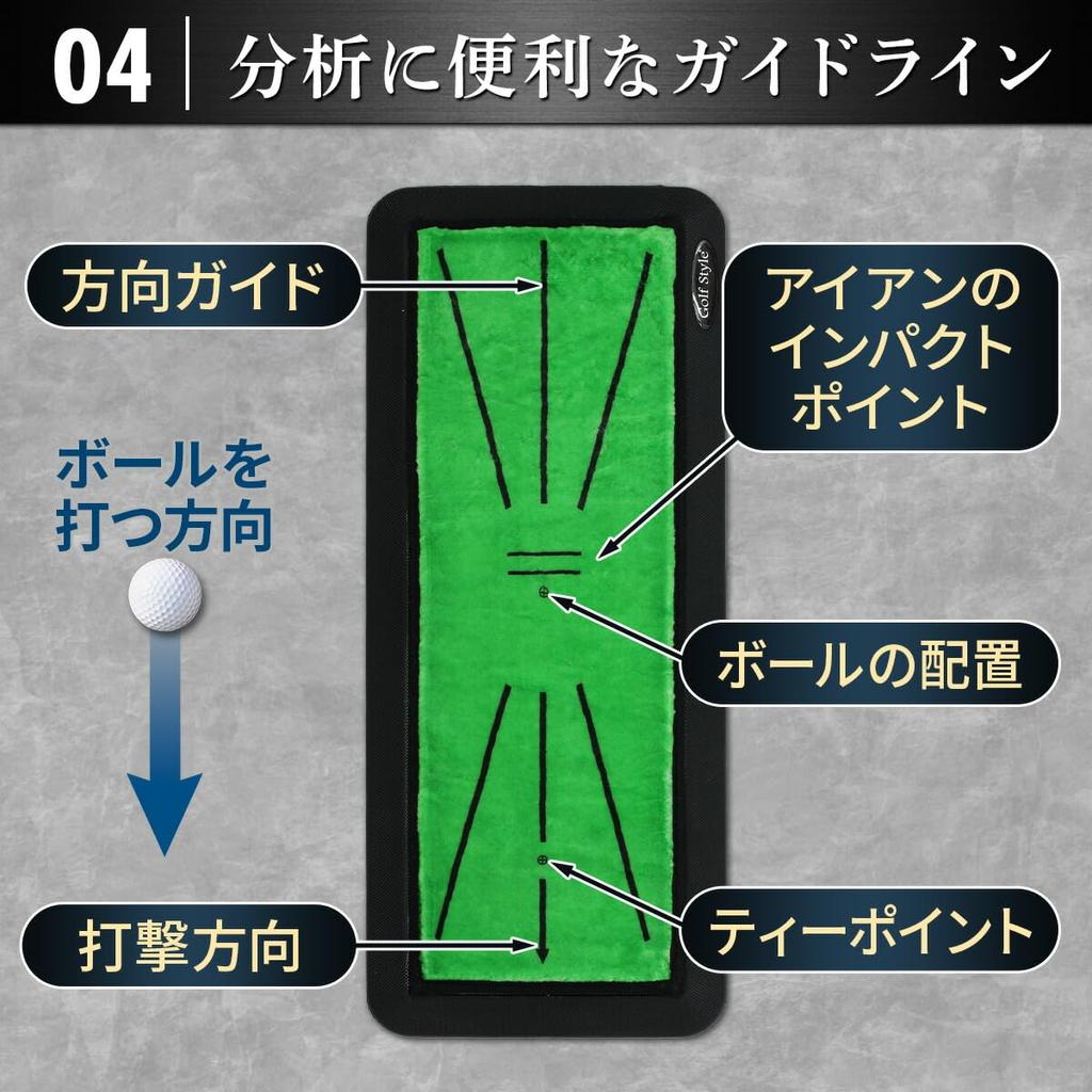 GolfStyle Golf Mat Golf Practice Mat Practice Swing Swing Mark Shot Mat Practice Duff Check Approach Golf Supplies Rubber Mat 20 X 47cm Turf Marks