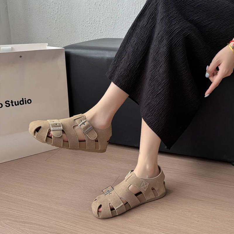 Fashion Comfort Shoes for Women Roman Sandals Soft Summer Heels Buckle Gladiator 2025 Girls Closed Retro Scandals Rome Comfort Shoes for