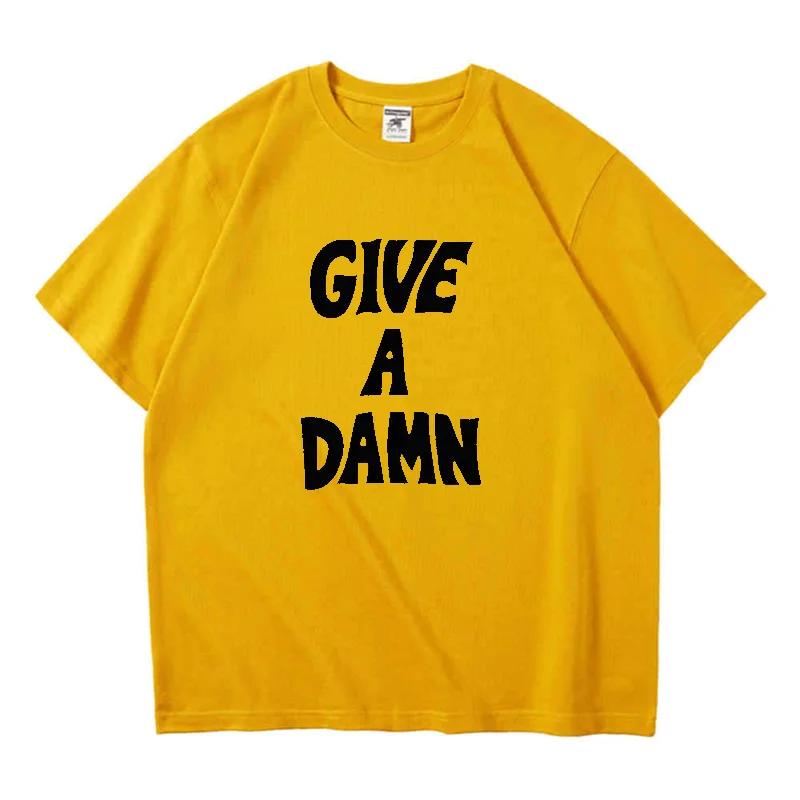 

Футболка Give A Damn Summer для мужчин и женщин из премиального хлопка с музыкальным сопровождением, топы, мужские модные футболки с короткими рукавами, большие размеры XXXXXL серый
