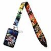 Anime Cartoon Credential Holder Keychains Neck Lanyard For Pass Card Anime Credit Card Holder Keychain Straps Wholesale 6