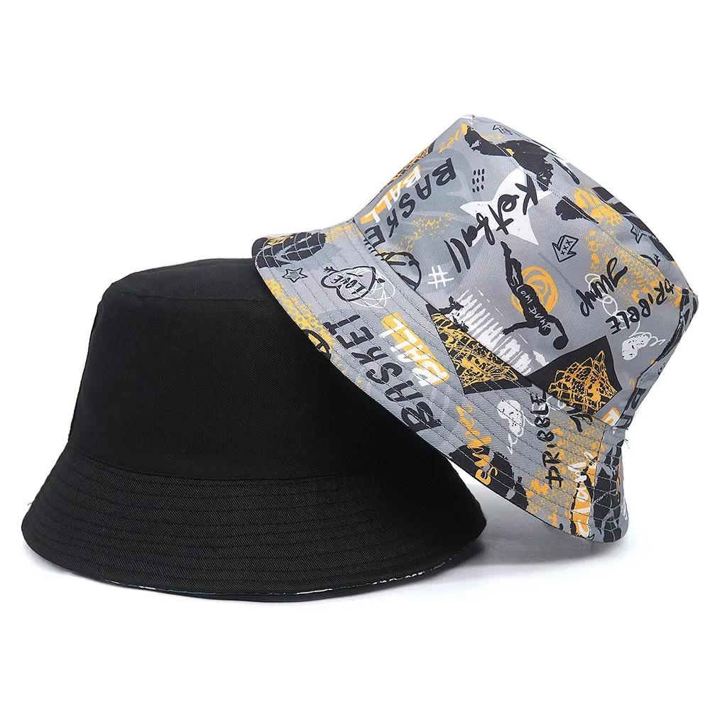 Design Print Letter Bucket Hat Spring Summer New Outdoor Sun Hats Fashion Football Letter Print Fisherman Cap Men