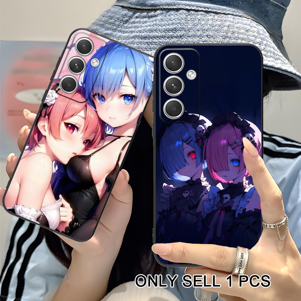 ReZero Rem Ram Matte TPU Mobile Phone Case for Samsung Galaxy S26 S25 S24 S23 S22 S21 S20 Note20 Plus FE Ultra Colorful Cover