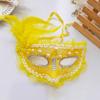Spets Maskeradmasker Halloween Vuxen Bal Prinsessa Fest Vit Fjäder