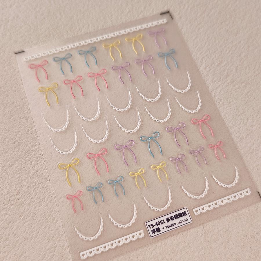 

TENSOR Spring Butterfly Bow Nail Stickers TS-4051: Colorful, Simple Design