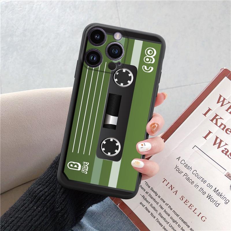 Tālruņa maciņi iPhone 15 Pro 6 14 XS 13 Max XR 12 Mini 7 Plus X SE 8 11 Funny Retro Camera Phone Rakstains mīksts TPU triecienizturīgs bufera apvalks