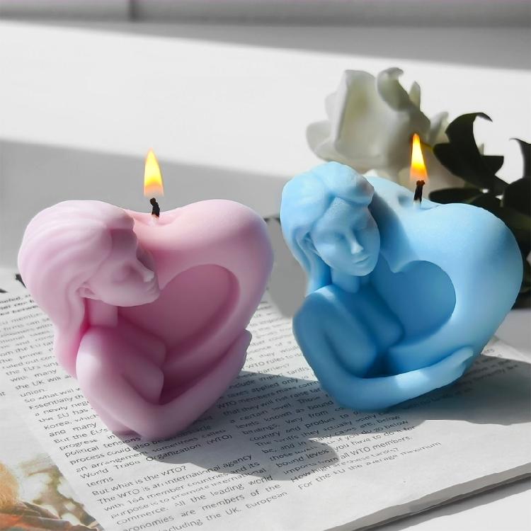 Creative Heart in Hand Silicone Candle Mold Wedding Decoration Candle Molds Silicone Texture for Projects and Candle