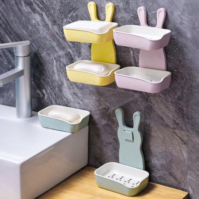 Portasapone da Parete Design a Doppio Strato Forte Portata Facile Installazione Porta-spugne Porta-sapone da Bagno