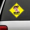 Bavaglino Carino Bambino Maschio Femmina Avverte il Bambino in Macchina Adesivi Impermeabili per Auto Adesivo Decorativo per Finestrino Auto Decalcomania per Decorazione Auto Y10